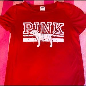 Pink Brand Red and White T-shirt. Great condition!